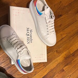 Alexander McQueen White Sneakers with Multicolor Accent